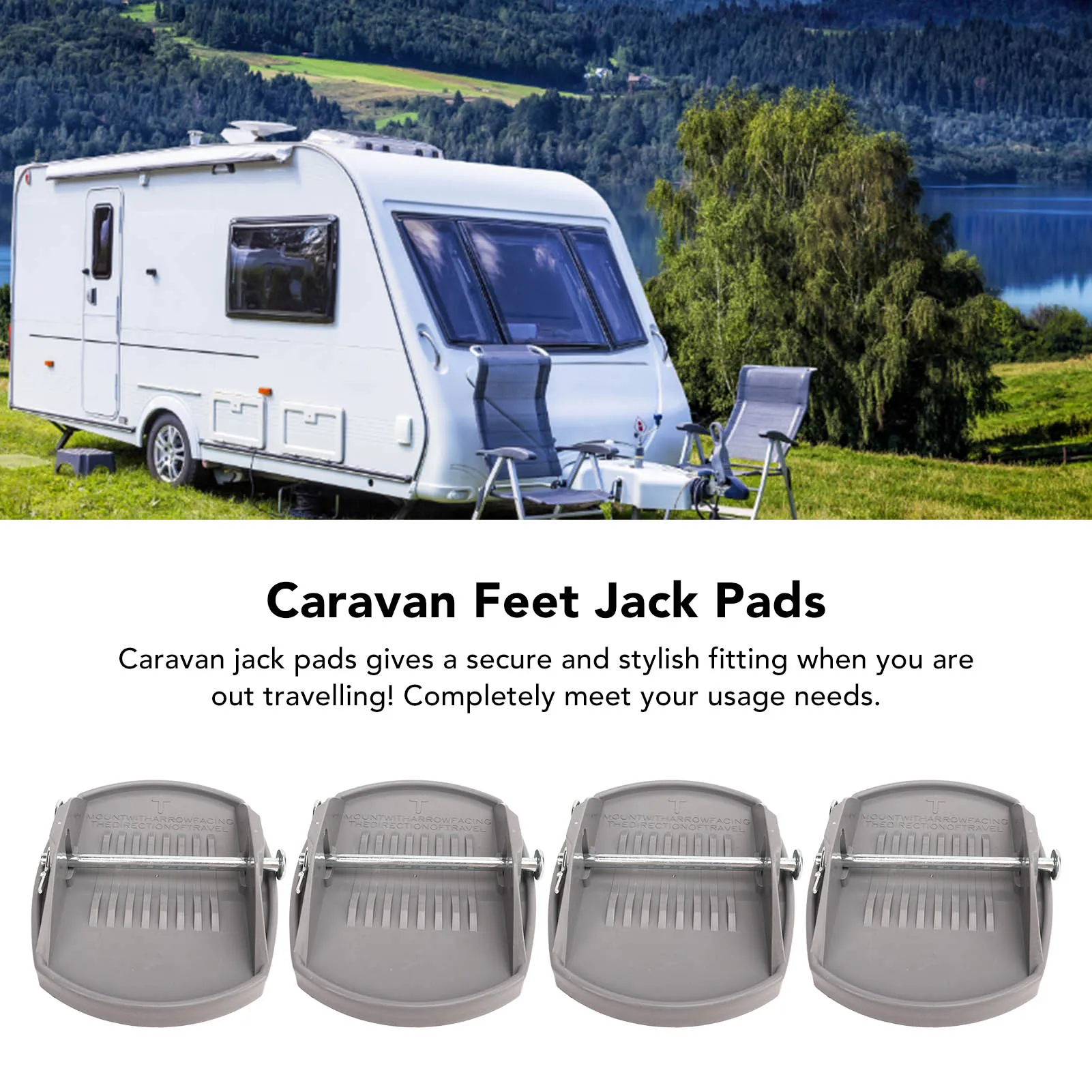 4Pcs Universal Caravan Jack Pads Leveller Wheel Foot Leg Support Jacking Lift Pad Support Stand Adapter for Trailers RV