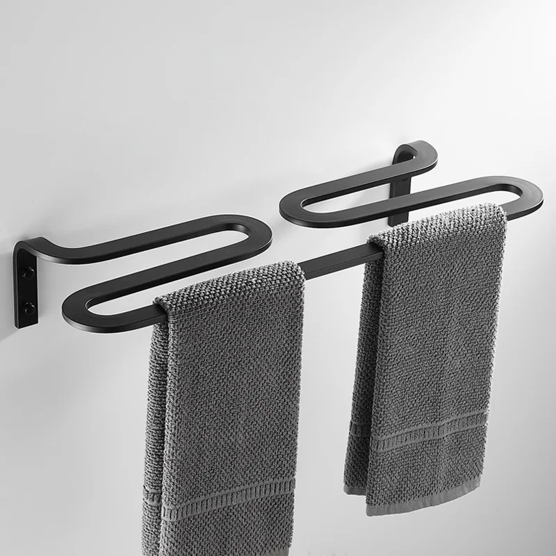 European Style Towel Single Lever Bathroom Towel Rack Hotel Space Aluminum Personalized Towel Lever Toilet Rack