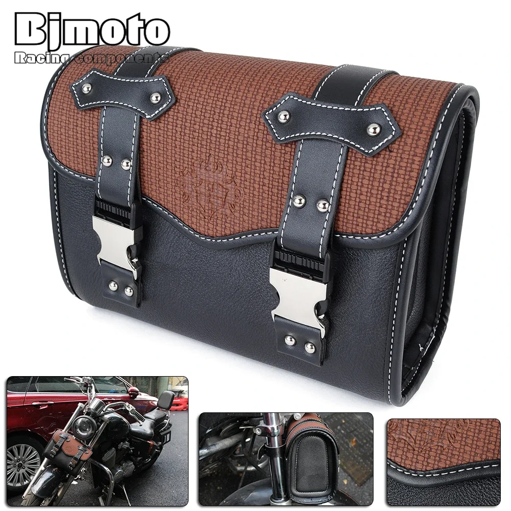 

Universal Motorcycle Saddle Bags Leather Motorbike Side Tool Tail Bag PU Luggage