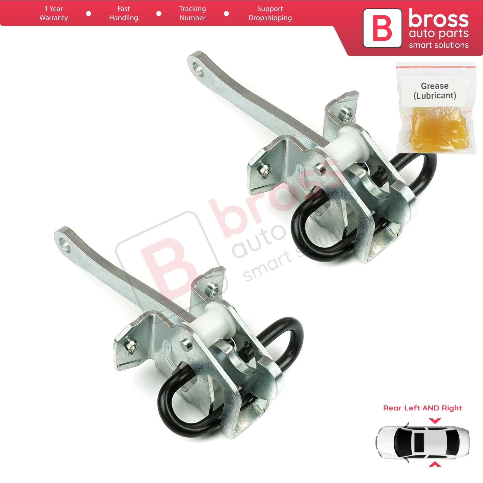 BDP1066-1 2 stuks Achterste linker EN rechter deurvergrendeling scharnier remstop controleband limiter voor BMW 5 Serie E34 7 E32 51228168090