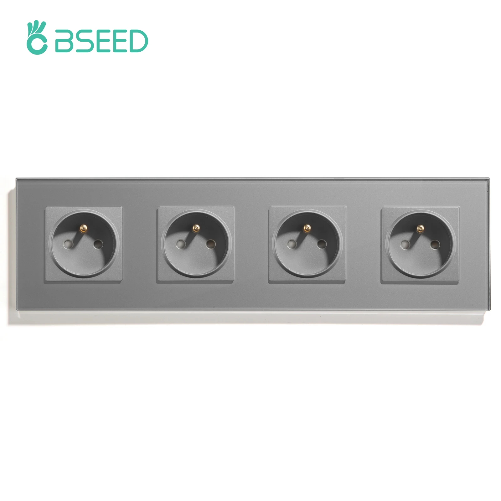 BSEED Frankreich Einzigen Buchse Doppel Wand Steckdosen Dreifach Glas Buchsen Vier Rahmen Französisch Stecker Power Steckdosen 16A