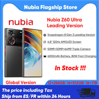 ZTE Nubia Z60 Ultra Leading Version Smartphone 5G Snapdragon 8 Gen 3 Leading Version 6.8 120Hz AMOLED Screen 80W Fast Charging 64MP Camera NFC