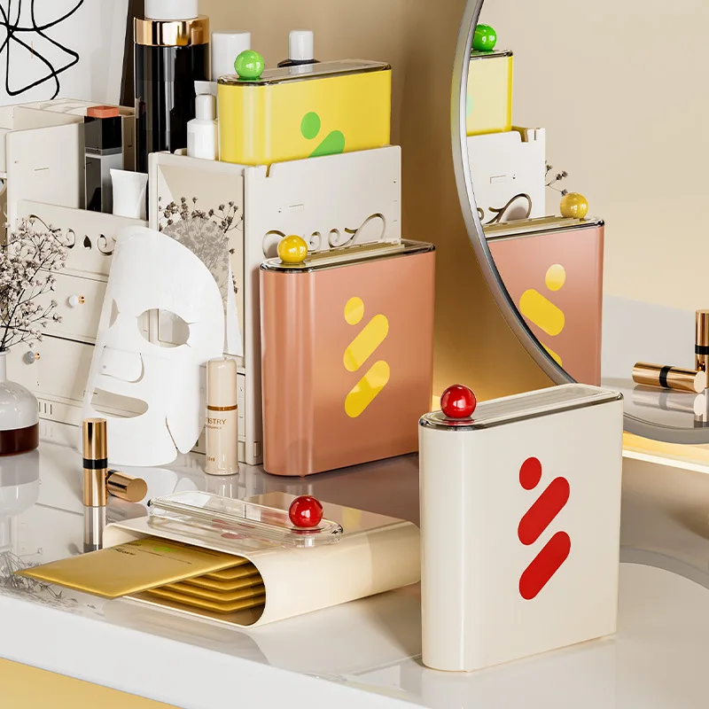 2025 جديد قناع الوجه صندوق تخزين سطح المكتب قناع الوجه تخزين الحمام منضدة الزينة الديكور صندوق قناع الوجه
