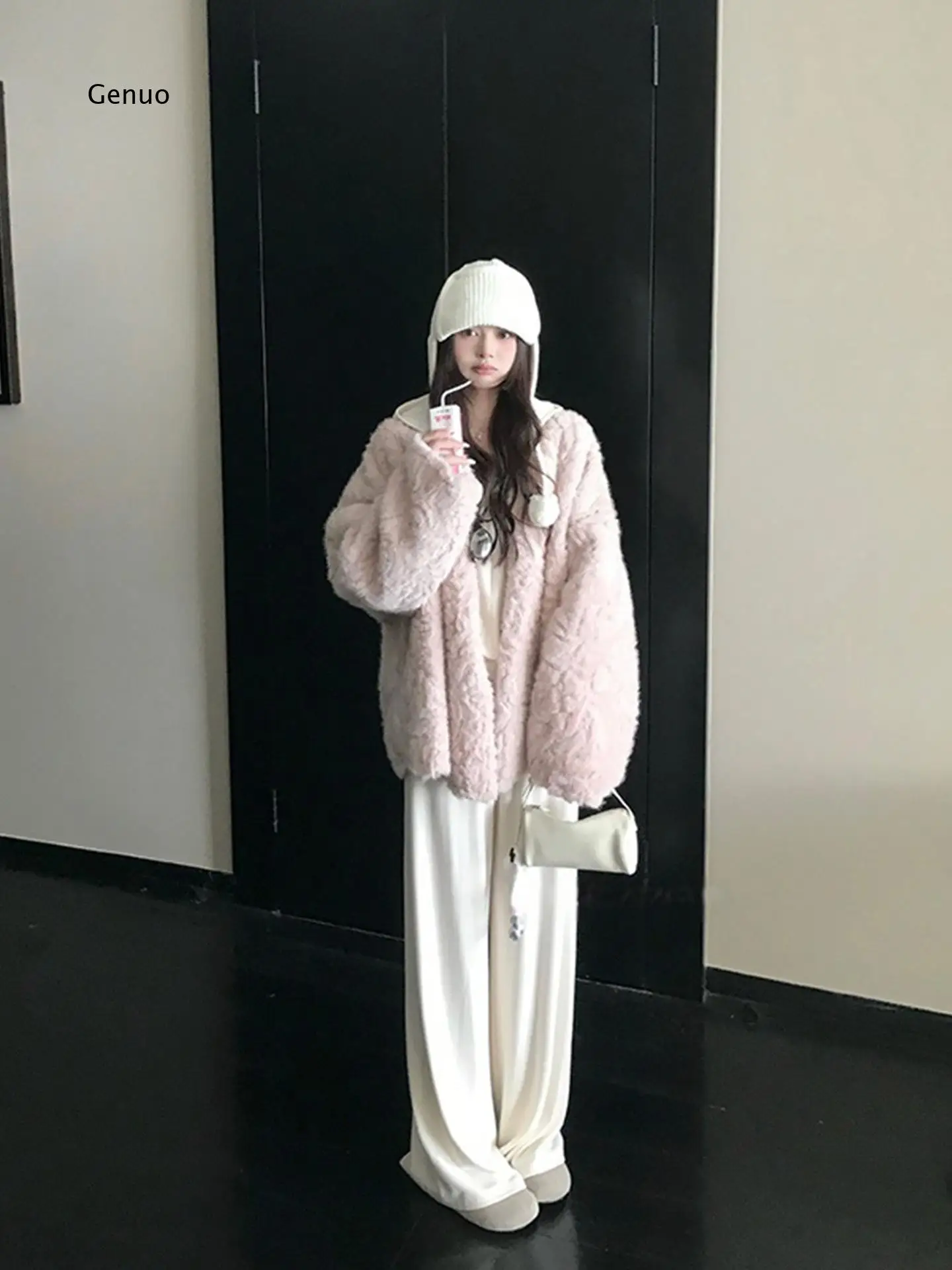 2026 Women Faux Mink Fur Coat Environmentally Friendly Fluffy Warm Winter Overcoat Casual Outdoor Jacket