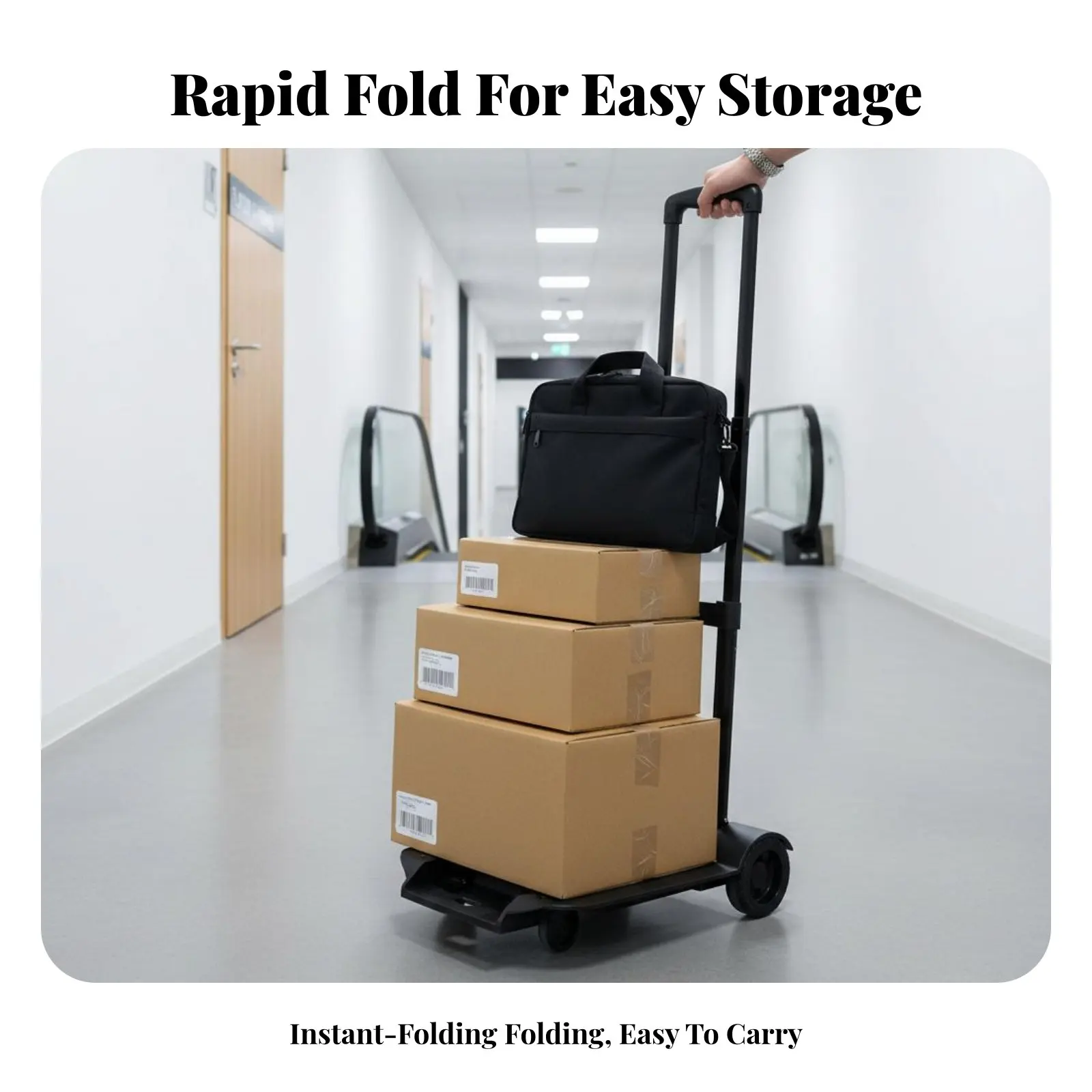 

Складная ручная тележка с 2 колесами, легкая, с долговечными роликами, для домашнего использования и доставки посылок