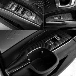 For Kia Sorento MQ4 2021- 2024 Carbon Fiber Window Lift Switch Cover Trim Inside Door Armrest Frame Accessories Car Styling