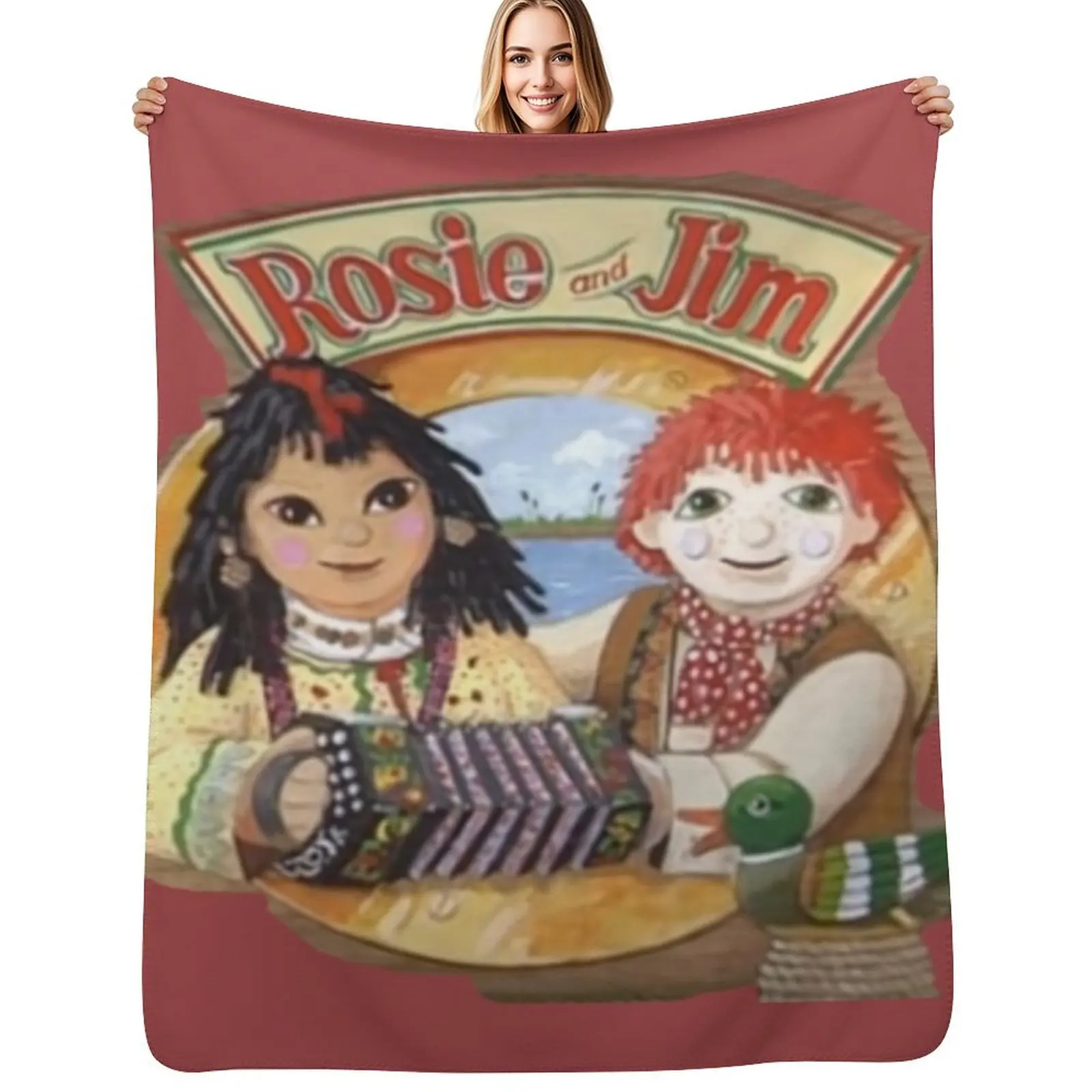 Rosie and Jim Vintage Childrens TV Throw Blanket Multi Purpose Soft Warm Blanket for Home Travel