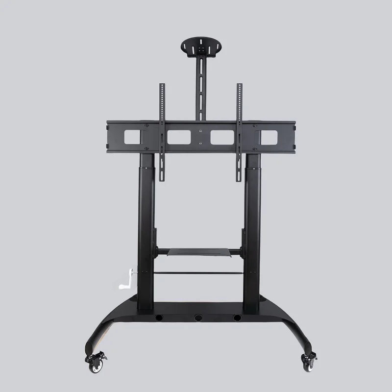 52-110 Inch Screen Universal Modern Floating Mobile TV Cart Handle LCD Height Adjustable TV Trolley Stand with Lock Wheels