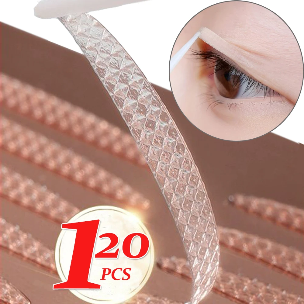 120pcs Double Eyelid Stickers Invisible Eyelid Stickers Transparent Self Adhesive Tape Double Eye Fiber Waterproof Makeup Tools