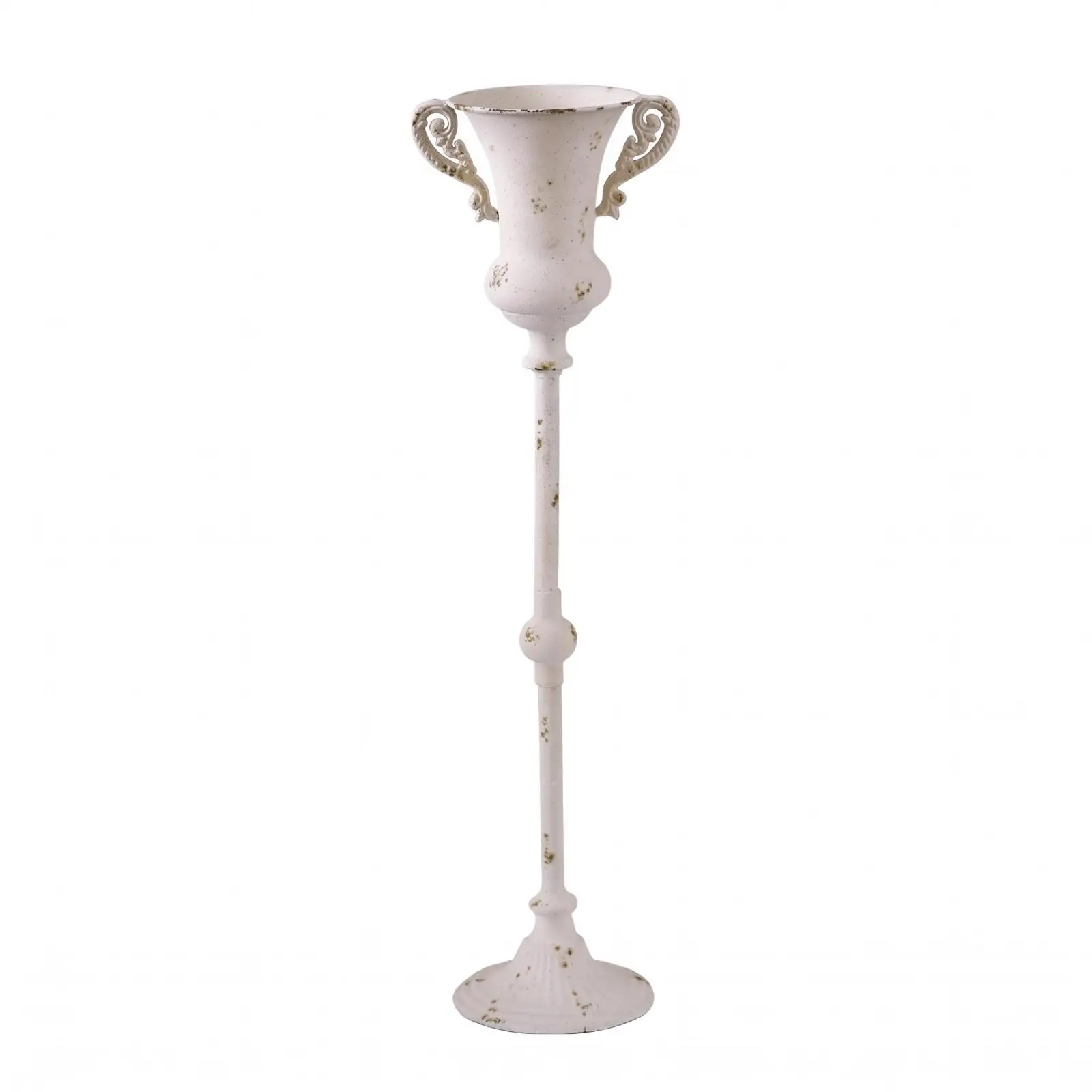 Rustic Iron Urn Planter Pedestal Flower Pot Stand with Curved Handles for Garden Patio Living Room Hotel Homestay Feature Decor