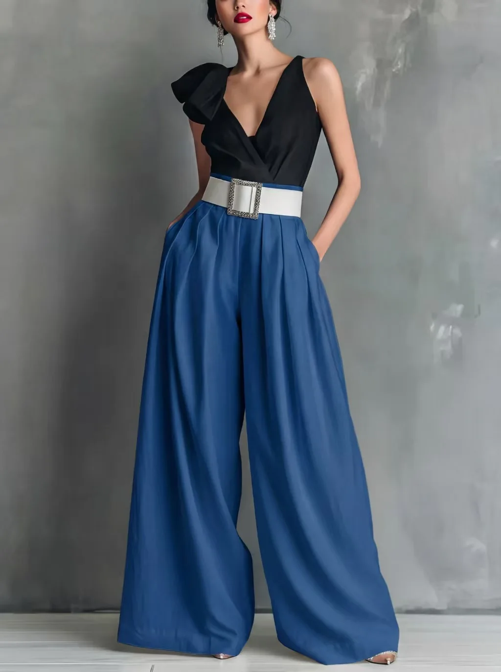 Spring Summer Hot-selling New Fashionable Versatile High-waisted Loose Casual Trousers Solid Color High Waisted Wide Leg Pants
