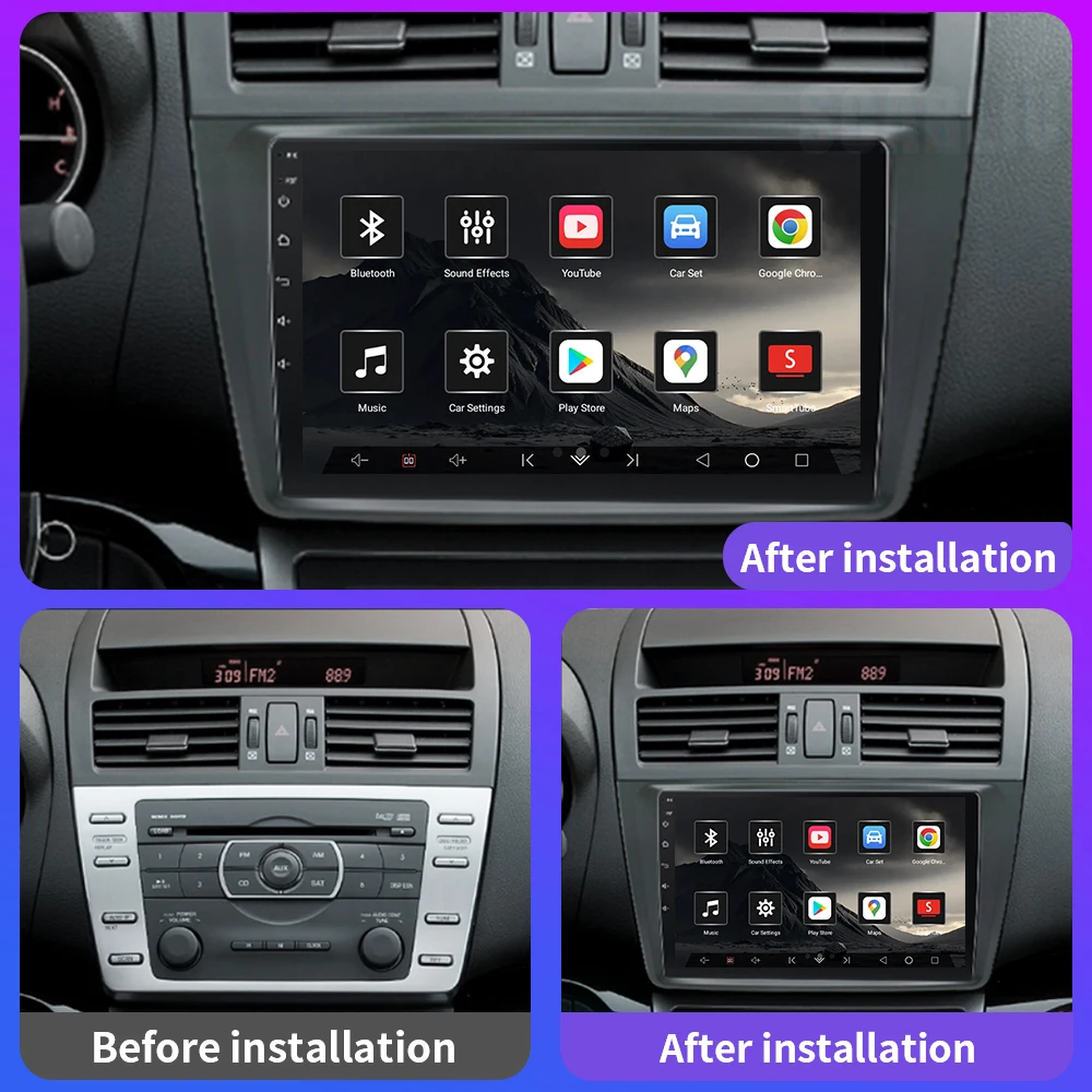 for Mazda 6 GH 2007 - 2012 4G Car Multimedia GPS 2din autoradio Wireless CarPlay Android Auto Radio