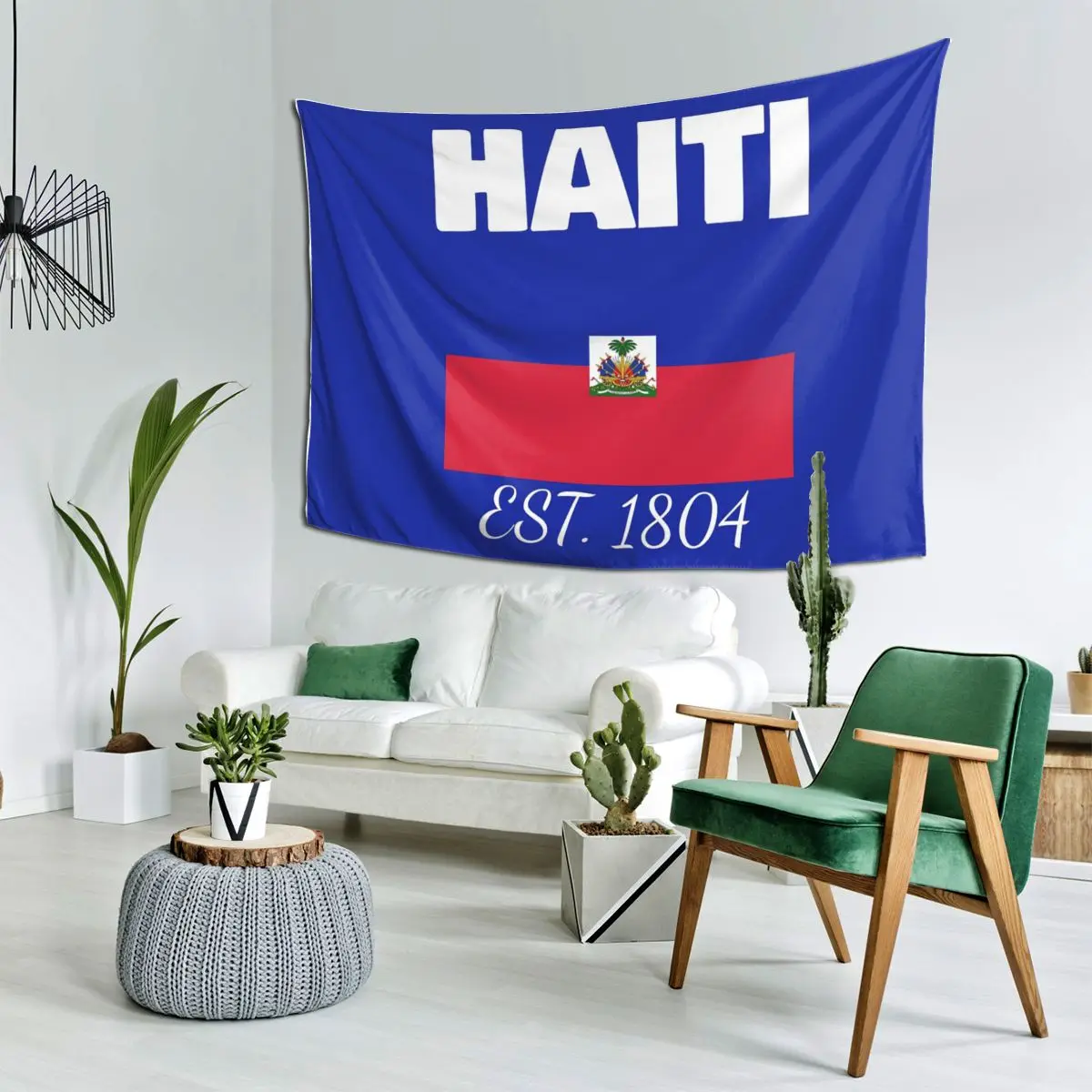 Haiti EST. 1804 Independence Haitian Flag Merch Tapestry Art Aesthetic Tapestries for Bedroom Home Wall Cloth Wall Hanging