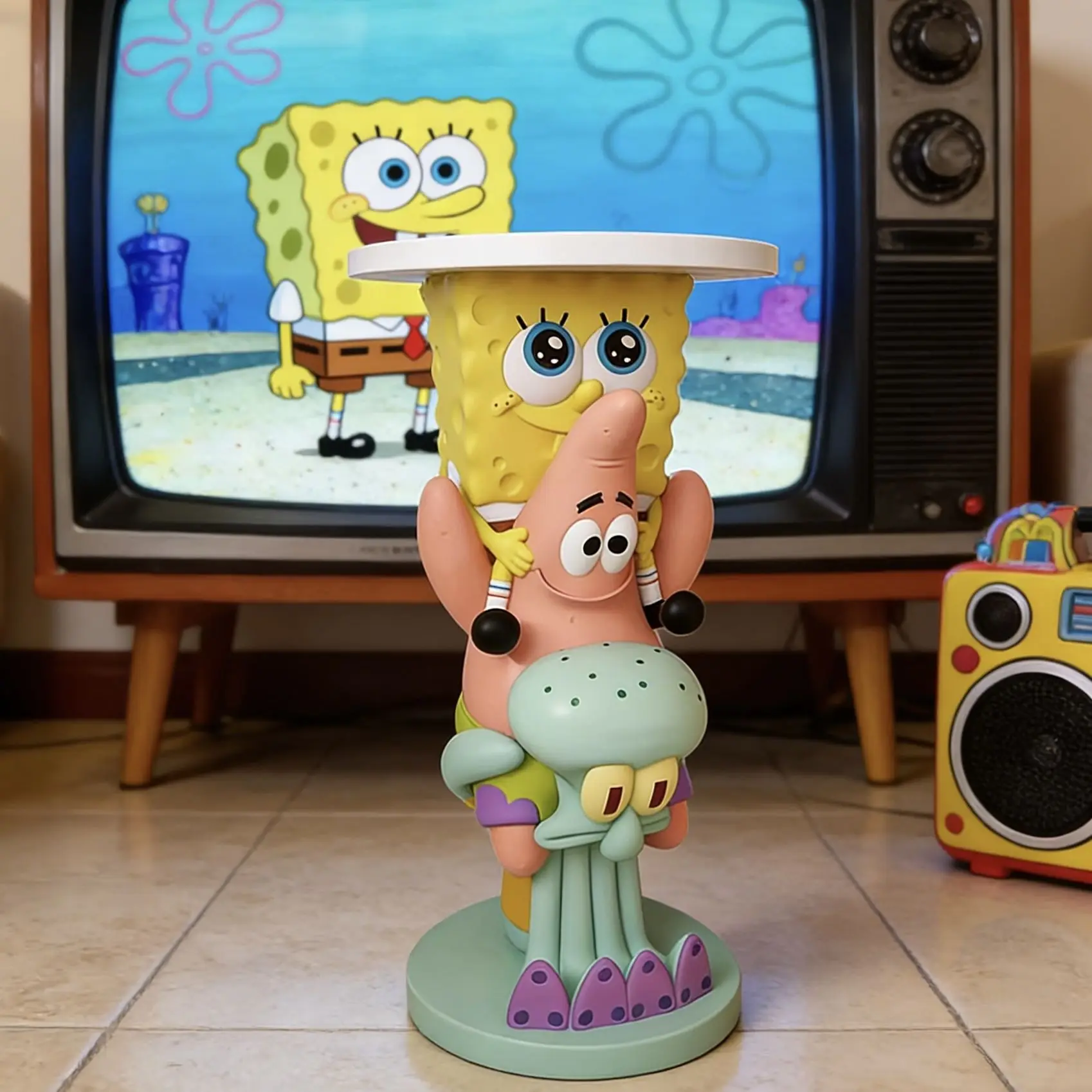 

Sponge Storage Rack Patrick Star Squidward Creative Home Decor Cartoon Bedside Storage Shelf Anime Merchandise