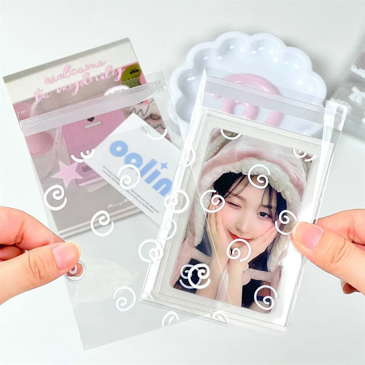 50 Stück OPP 8x10cm Transparente Niedliche Selbstklebende Beutel Geschenkbeutel Selbstklebende Plastiktüten für Anime-Pins, Kpop-Abzeichen, Kekse, Süßigkeiten – Detail 6
