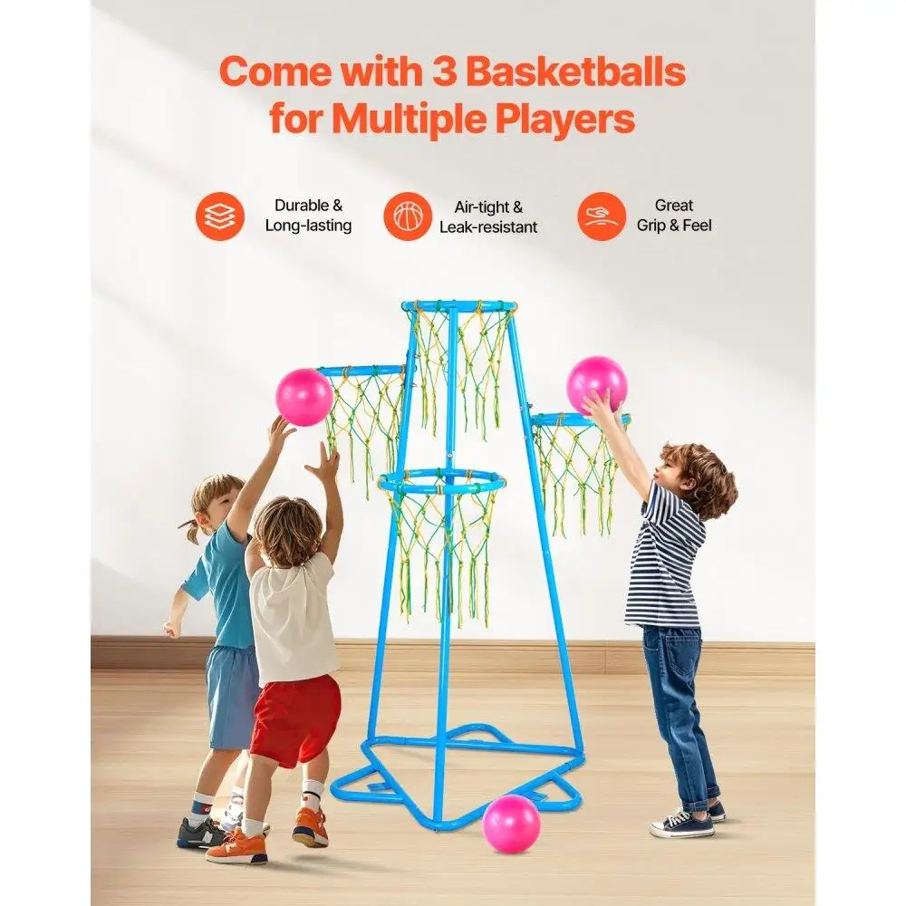 Kids Basketball Hoop Portable Adjustable Height 4 in 1 Durable Easy Assembly