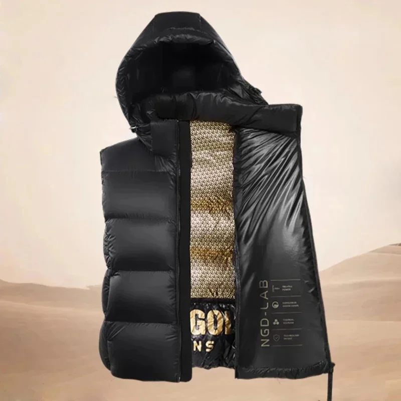 Goose Down Vest For Men Luxury Winter Jacket Puffer Women Short Hooded High Quality Fashion Man