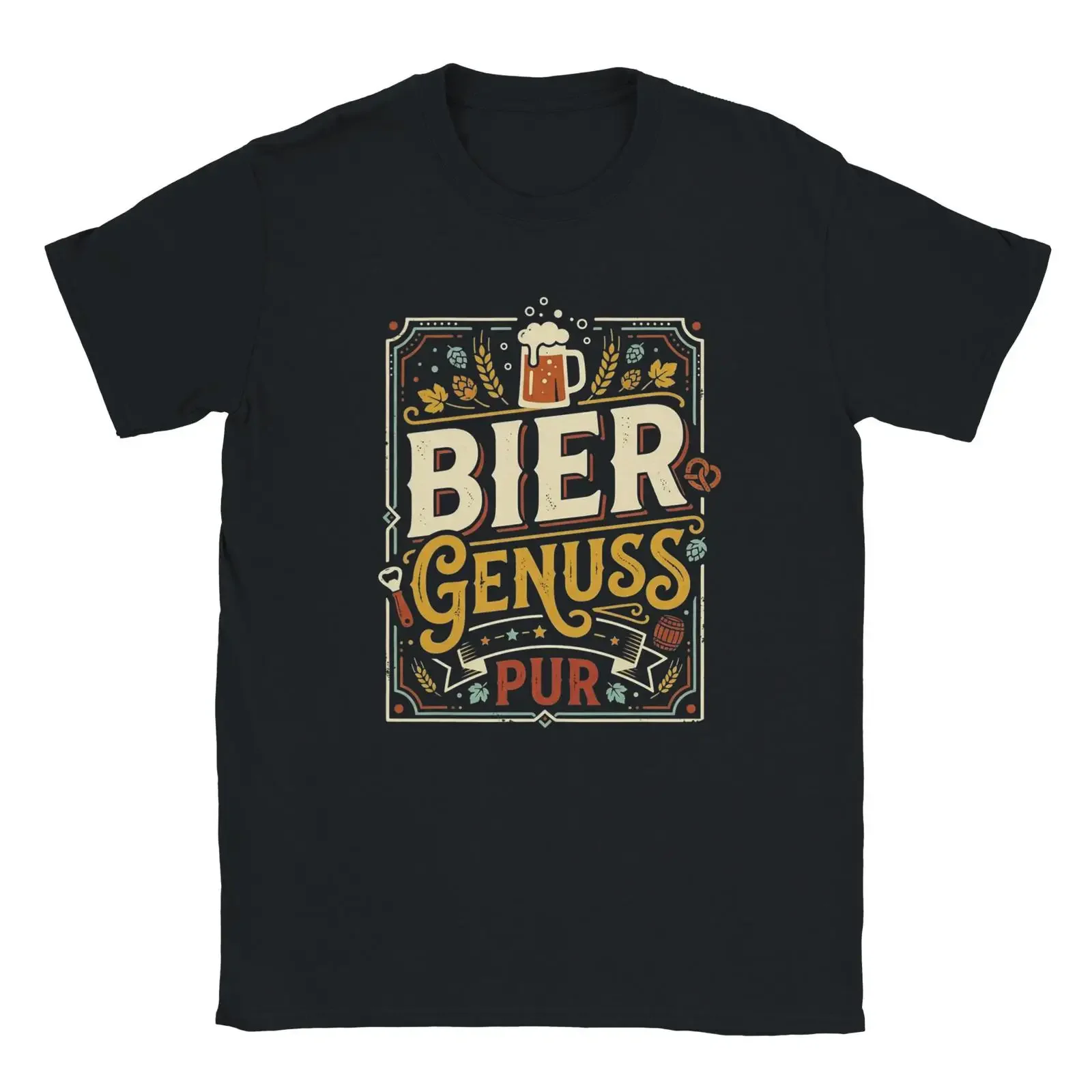 Beer Pleasure Pure T Shirt Funny for Men Oktoberfest Lover Retro Design vintage Washed fashion homme Casual Stretched Unisex