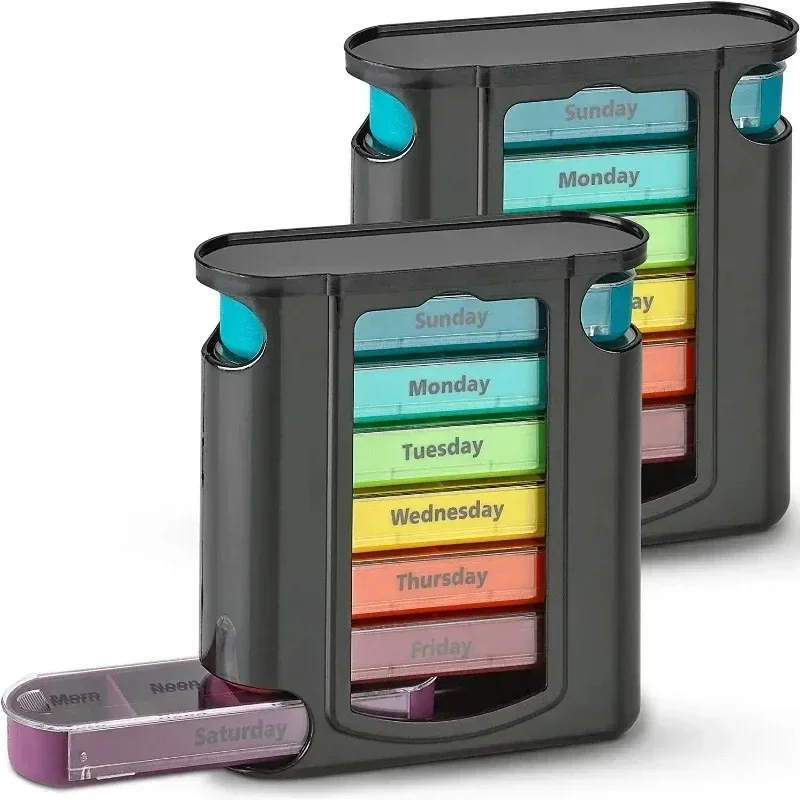 

7 Days Medicine Medical Pill Box 28 Grids Weekly Pill Case Storage Box Travel Medicine Box Holder Tablet Organizer Pill Cases