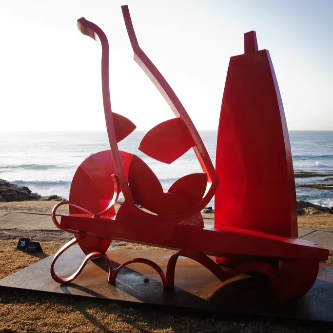 ประติมากรรมสแตนเลสกลางแจ้งที่ทันสมัยศิลปะโลหะทาสีขนาดใหญ่ที่กําหนดเอง