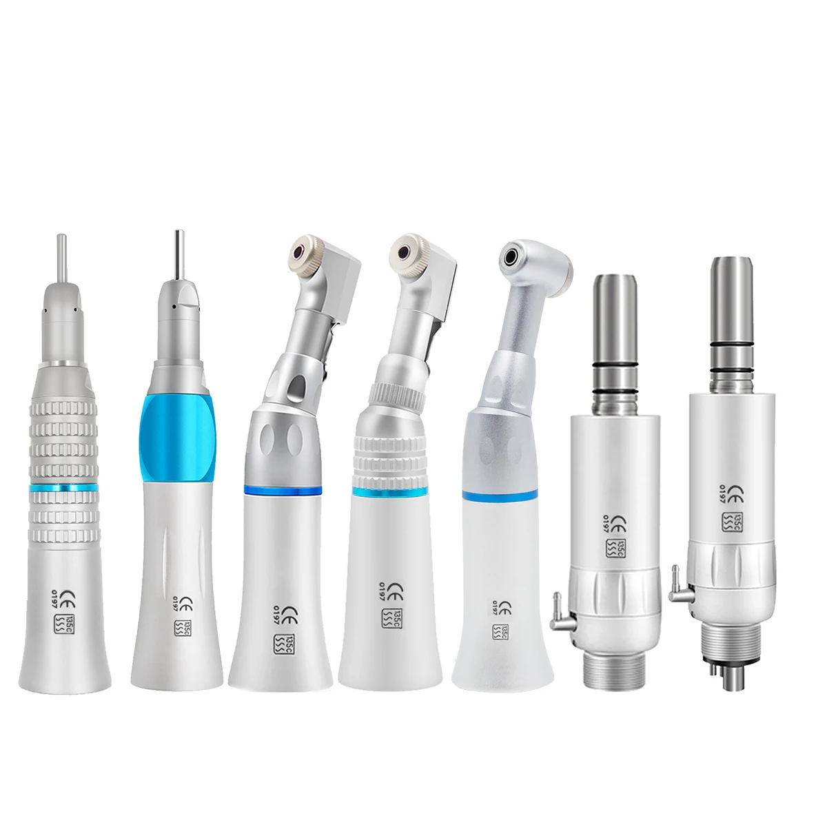 Denspay EX-type Dental Low Speed Handpiece Push Button Contra Angle Straight Nose Cone Latch Contra Angle 2/4 Holes Air Motor