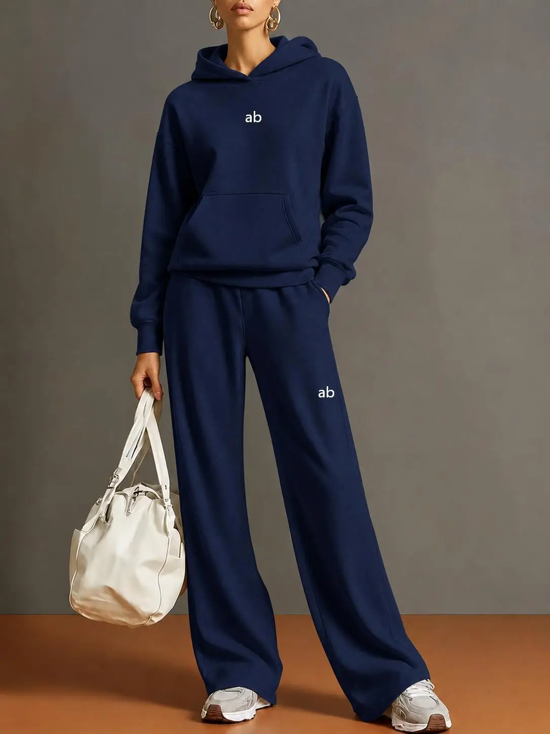 2026 Autumn/Winter New Women's Casual Hooded Sweatshirt, Wide Leg Pants Set - Loose Fit Sportswear Set for Women