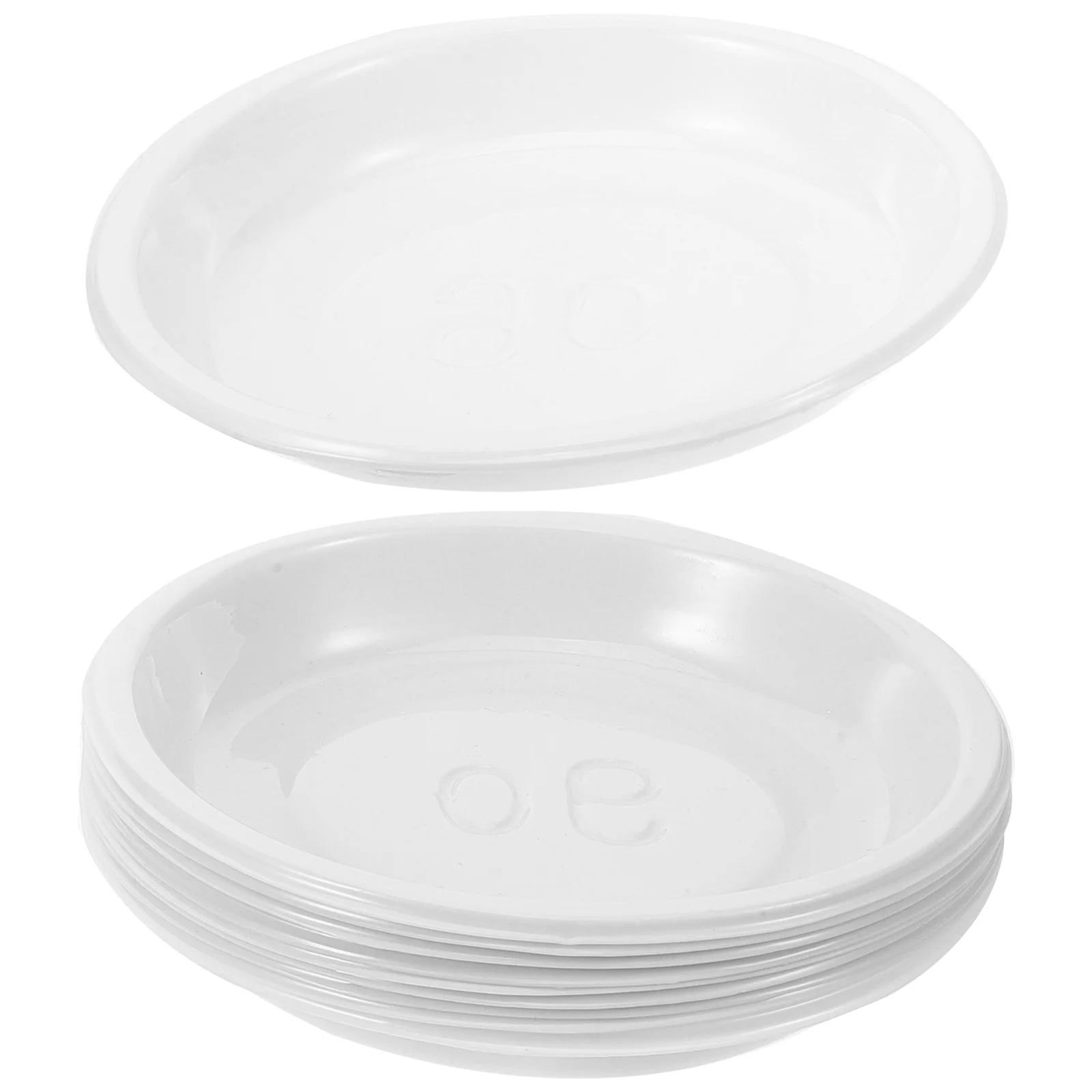 

10pcs Mini Plastic Flower Pot Trays for Desk Succulents White Plant Saucers Durable Long Lasting Water Catcher Planters