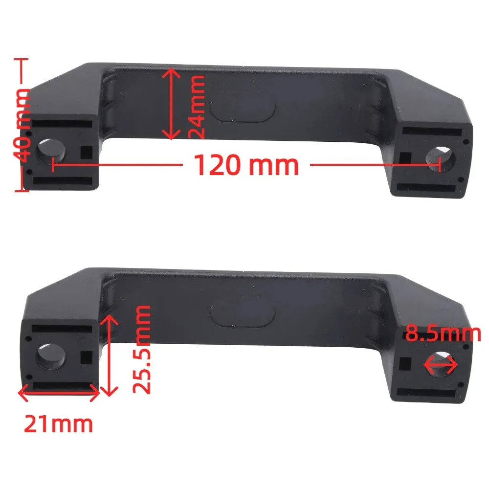 2 pcs 150mm / 120mm Hole Centers Plastic Pull Handle / Grab Handle 8.5mm Mounting Hole Diameter Nylon Machine Tool Handle Black