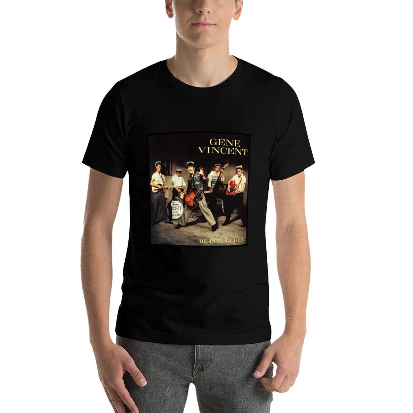 Clássico gene vincente BE-BOP-A-LULA imagem camiseta para homem gráfico vintage t camisa personalizada