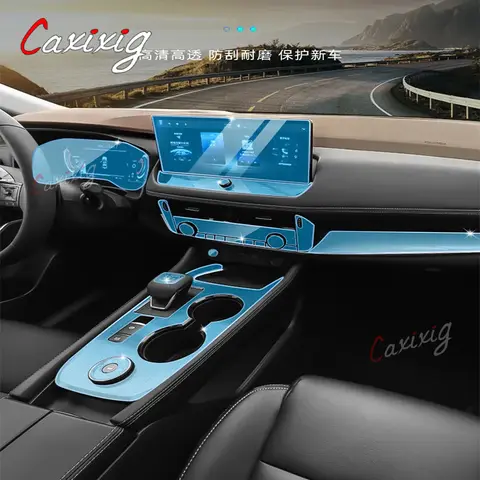 Tpu 투명 필름 닛산 X-Trail 2021 2022 자동차 보호 인테리어 스티커, 센터 콘솔 내비게이터 화면 기어 문짝 패널 Best5