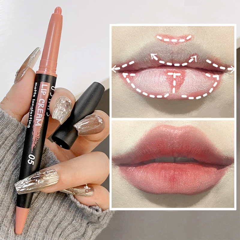 Wasserdichter Lippenstift Lippenstift Kontur Buntstift dauerhafte Antihaft-Tasse glatt matt nackt sexy 3d Lip liner Bleistift Make-up Kosmetik