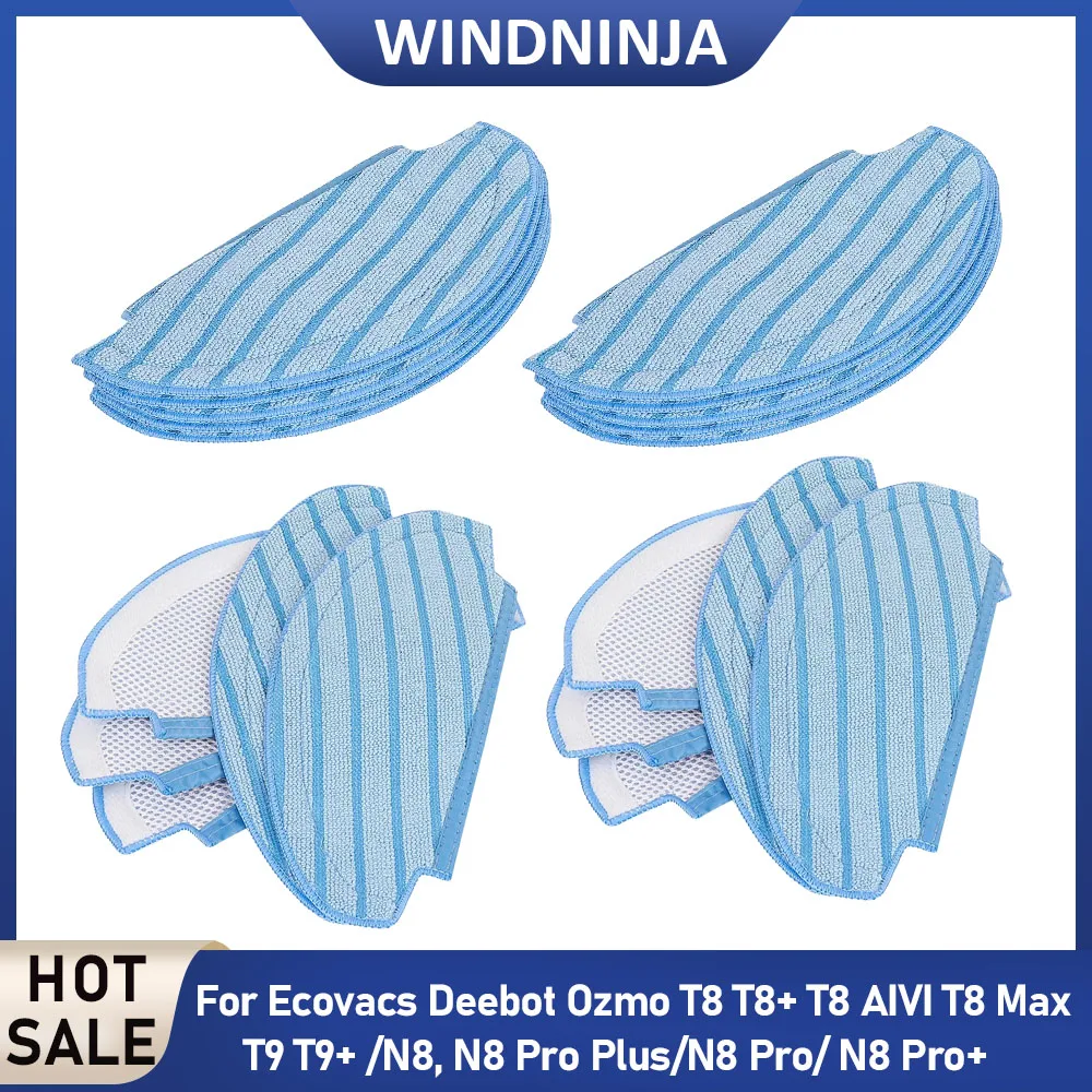 

Washable Mop Cloths For Ecovacs Deebot Ozmo T8 AIVI T8 Max N8 Pro Plus N8 Pro T9 Vacuum Cleaner Superfiber Mop Pads Replacment