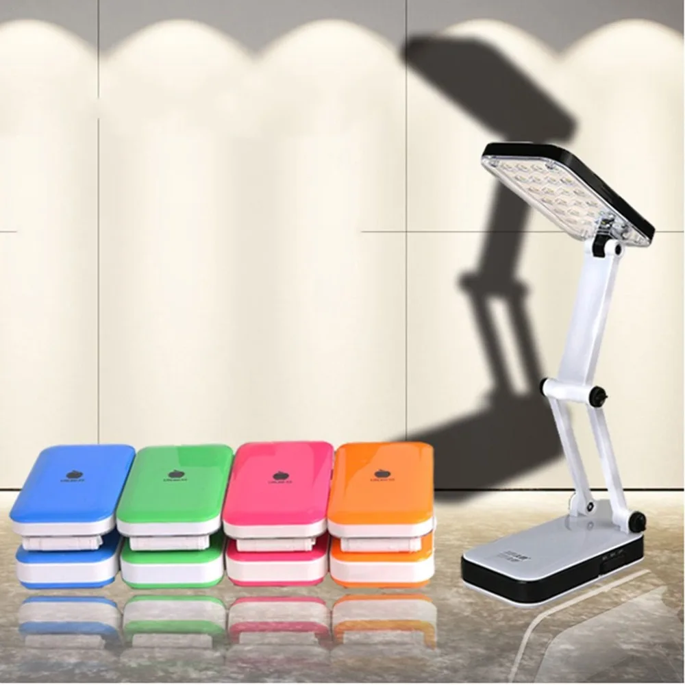 Foldable LED Table Lamp Rechargeable 24 LEDs Folding Desk Lamp Student Reading Writing Dormitory Lighting