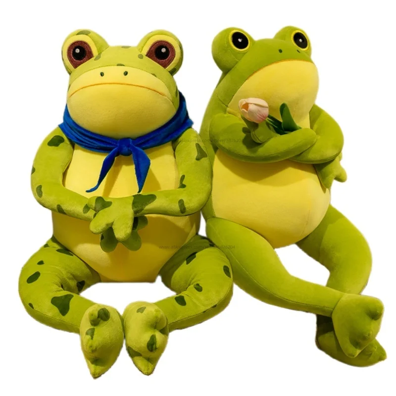 Swag Leisure Frog Plush Toy Stuffed Scarf Beg Love Propose Plushie Funny Trick Ugly Cute Frogs Throw Pillow Hug Cushion for Boy