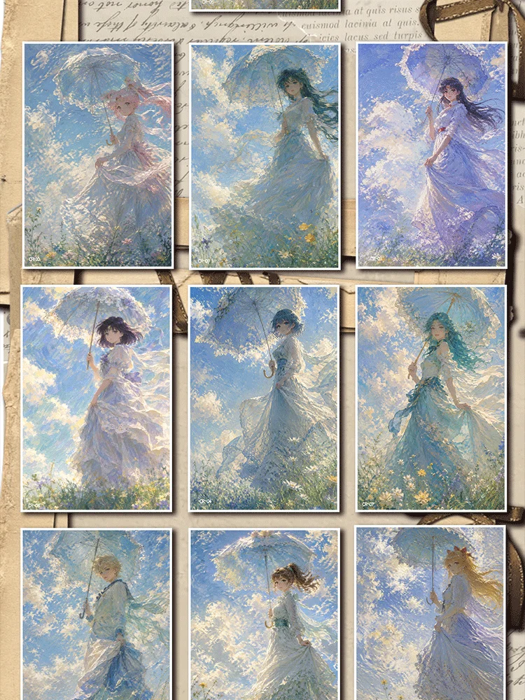 Wholesale Sailor Moon Cards World Famous Painting Series Shikishi Art Boards Anime Color Paper Collectible Cards Fans Gift