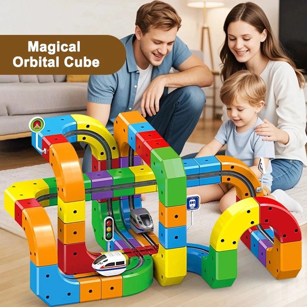 123Pcs Magic Stereo 3D Track Car Toy Flexible Rail Assembling Playset Educational Interactive Toy for Children Indoor Play Birthday Gift
