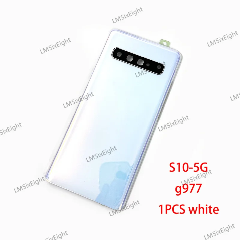 Заднее стекло s10 5G, замена для Samsung Galaxy s10 5G G977, крышка батарейного отсека, задняя дверь, корпус, крышка, панель, наклейка на объектив