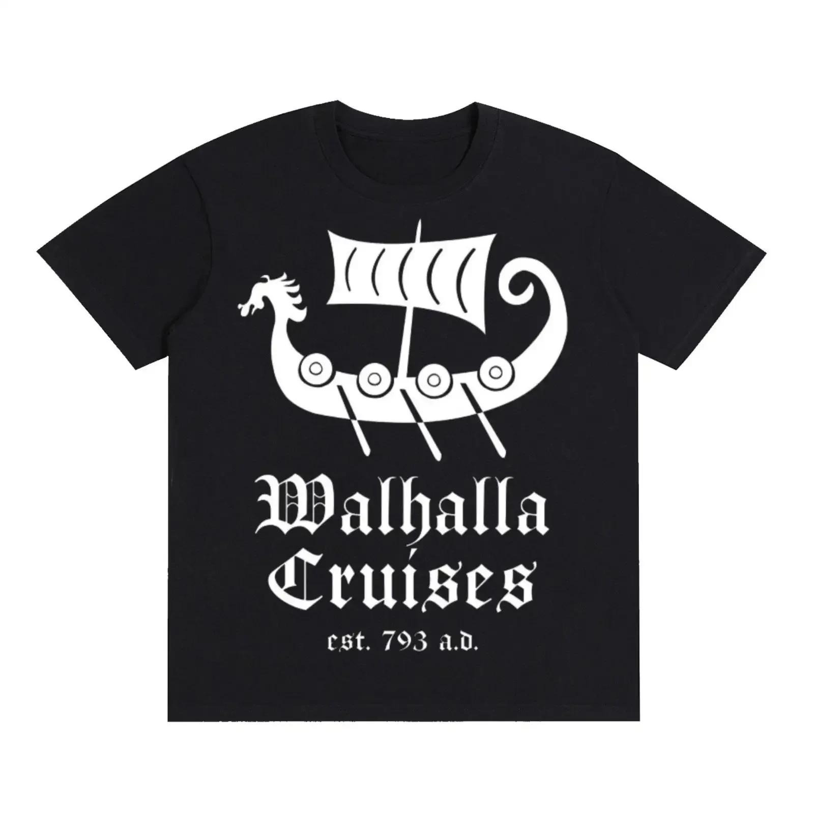 Viking Valhalla Nordic Drakkar Ornament T Shirt 180 GSM Premium Regular Fit vintage Washed fashion homme designer clothes