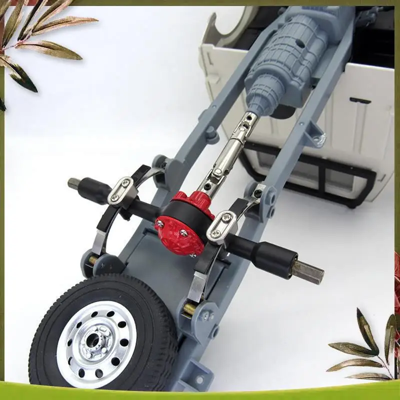 ABOU-2 Stuks Metalen Achterbrug As Met Stalen Gear Voor WPL D12 B14 B24 B16 B36 C14 C24 C34 C44 RC Auto Upgrade Onderdelen, Zwart