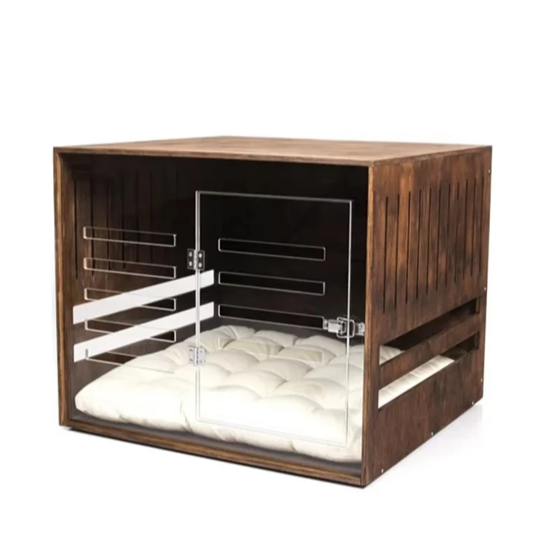 

Luxury Dog and Cat House Small Medium Interior Wooden Kennel Acrylic Door Villa