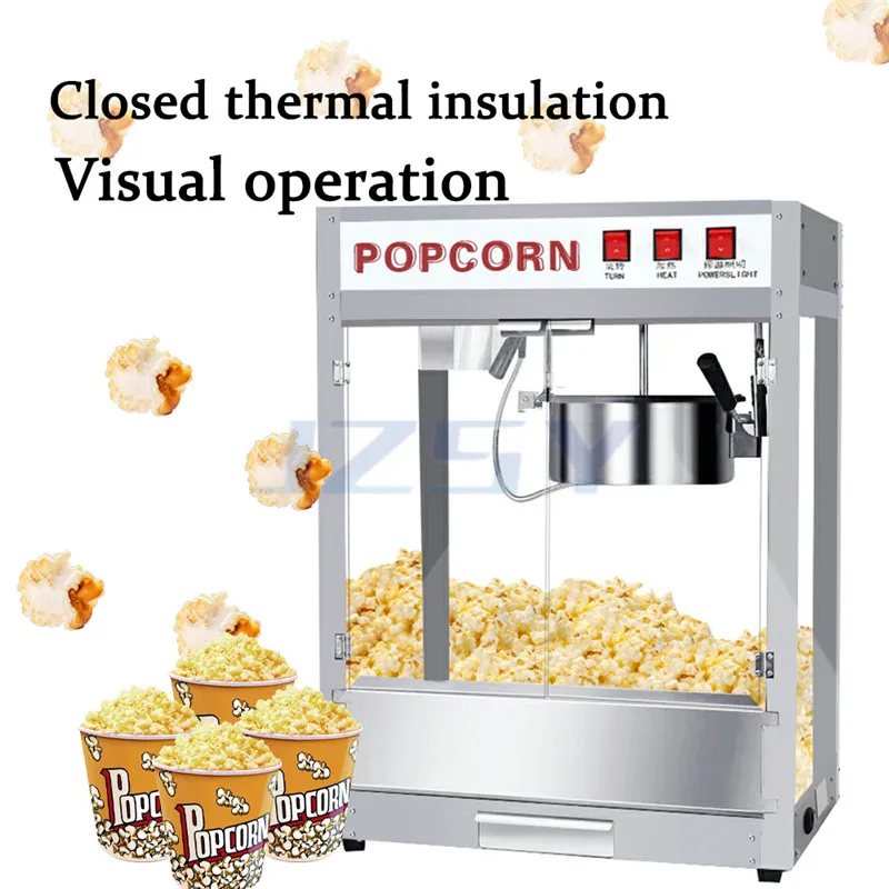 Машина для производства попкорна в кинотеатре, 8 унций, электрическая машина для производства попкорна из нержавеющей стали, масляная машина для производства кукурузы