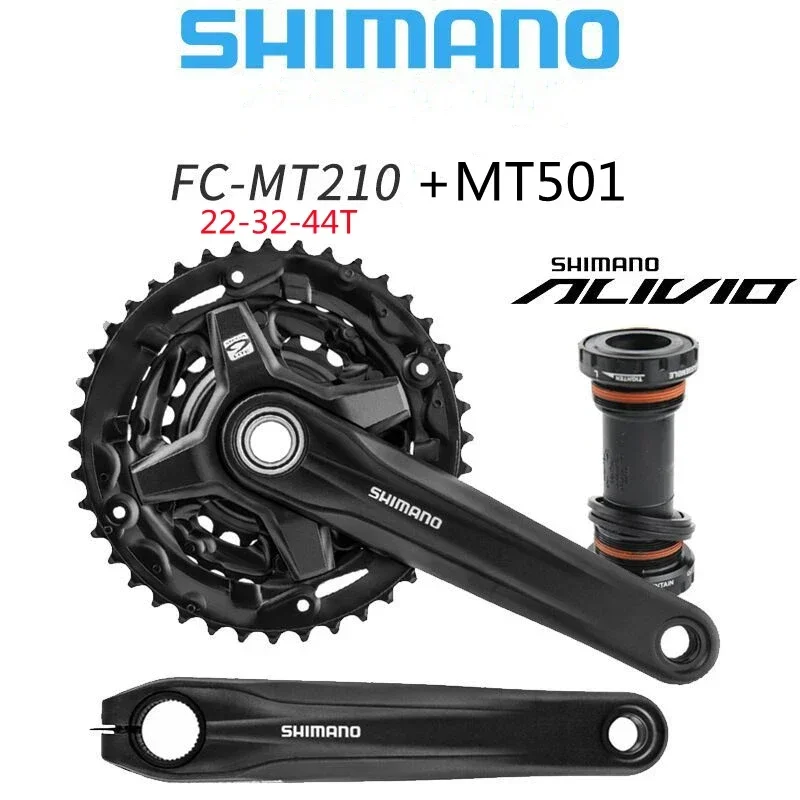 AliExpress Shimano Alivio MT210 2 Pieces 44-32-22T 40-30-22T 3x9 2x9 Speed BB-MT501 Bottom Bracket Bike Bicycle Crankset Chain Wheel