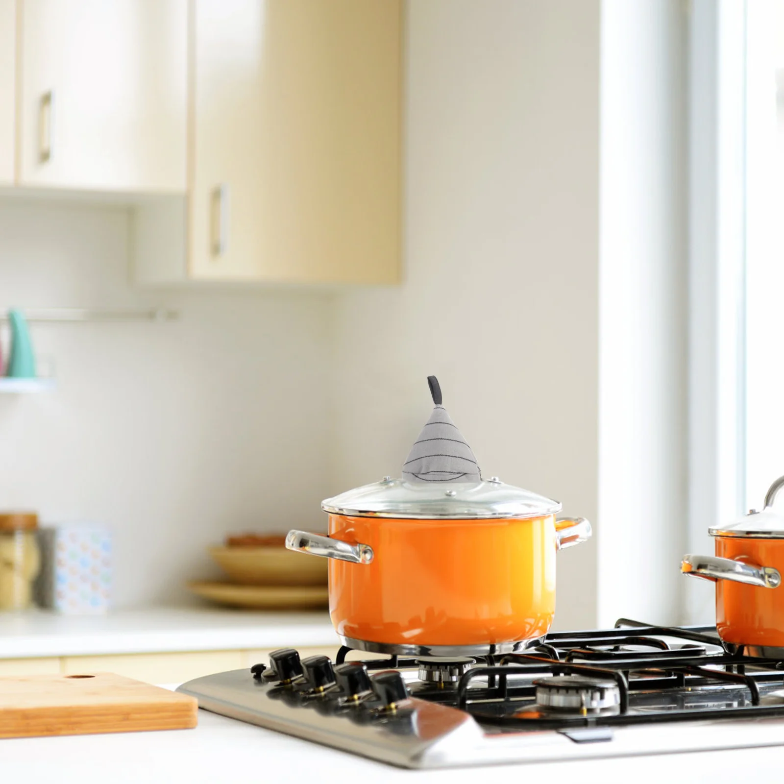 

2pcs Mini Triangle Pot Cover Caps Cotton Heat Proof Reusable Washable Kitchen Bakeware Microwave Oven Hot Dish Handle Covers