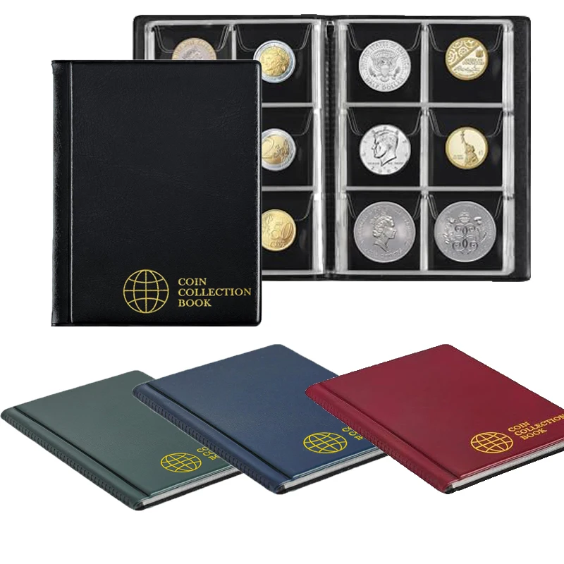 Coin Album 60 Pocket Coin Collecting Bookshelf Display Organiser Collecting Storage Sets Storage Supplies for Coin Collectors
