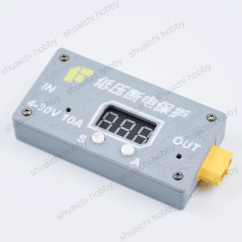 Módulo de desconexión de bajo voltaje, protección contra sobredescarga de batería con carcasa impresa en 3D para paquete de batería de uso en campo, 10A, 4-30V, 1 Uds.