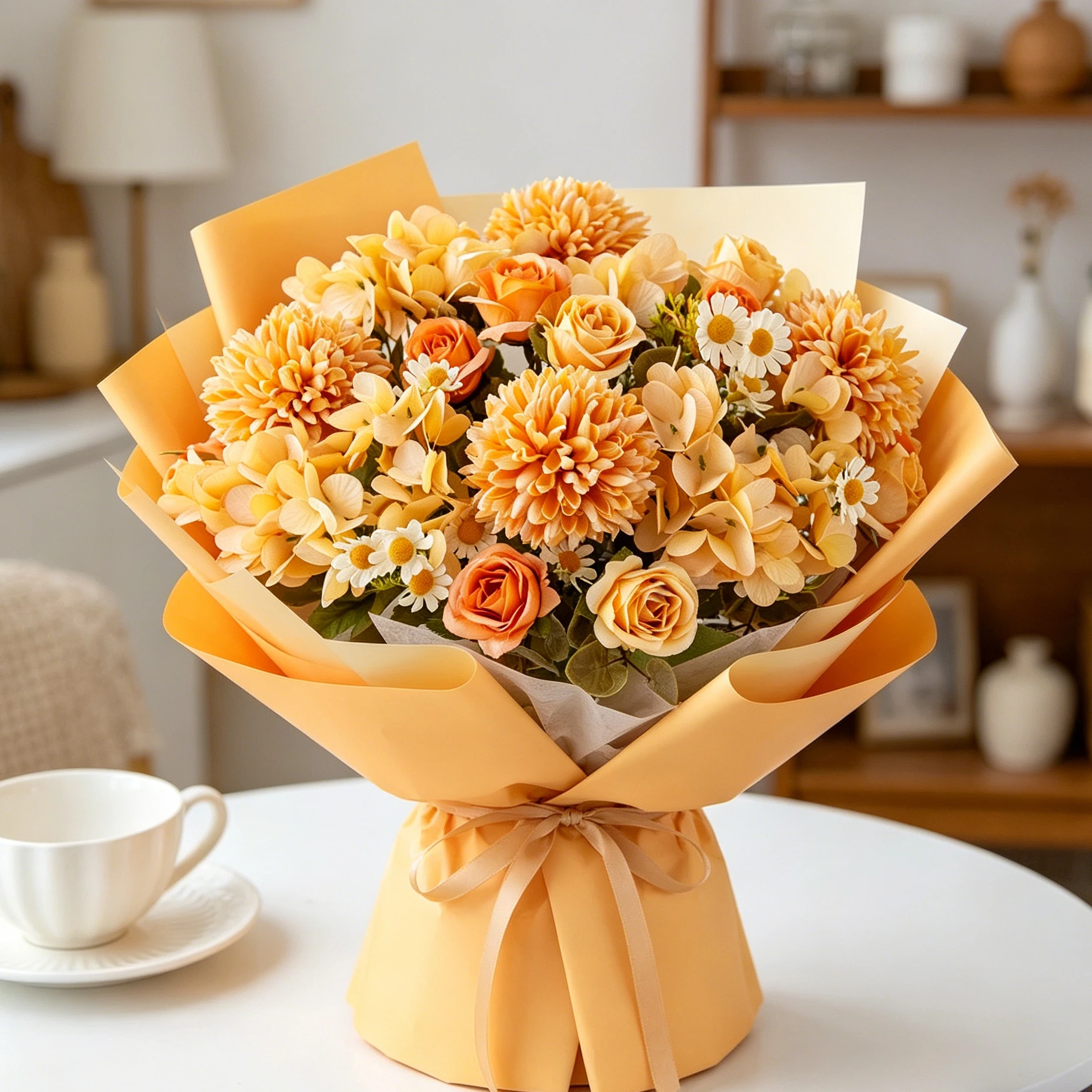 Flores Artificiales, Combinación de Rosas y Manzanillas Bordadas en Bola, Decoración para el Hogar, Jarrón, Mesa, Boda, Manualidades, Regalos de Graduación