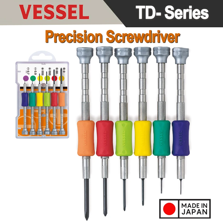 VESSEL Precision Screwdriver Set Suitable for Phllips and Slotted Screws Smart Home PC Phone Repair TD-55 TD-56 TD-56S