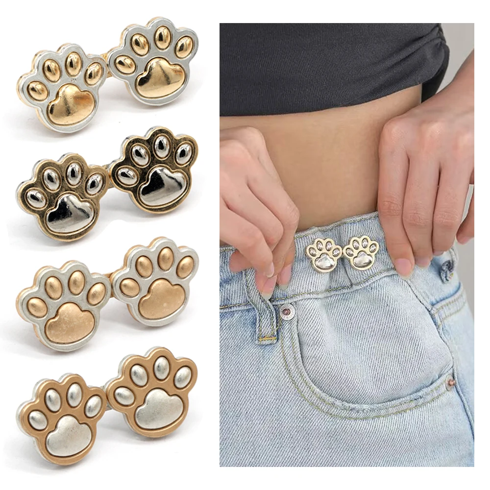EQUBO 1/2Set Animal Shaped Adjustable Jean Buttons Waist Buckle Snap Pants Buckle Extender Replacement Jean Button Tightener