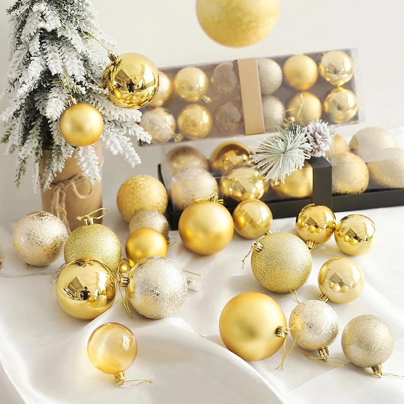 34Pcs/Box 4cm Christmas Ball Decoration Xmas Tree Pendent Ornaments for Home Decor Navidad New Year 2026 Party Gift Supplies