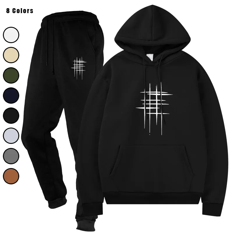 

Men's Fashion Two Pieces Sets Sports Suits Tracksuit Hoodies + Pants Running Casual Sweatshirts Sweatpants Men's Clothing